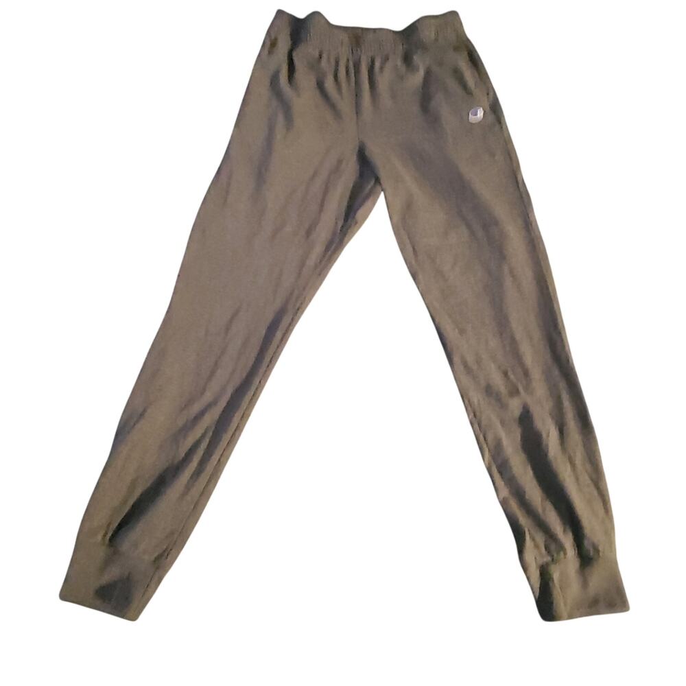 Champion Heather Gray Jogger Sweatpants Mens Large Pull On Drawstring